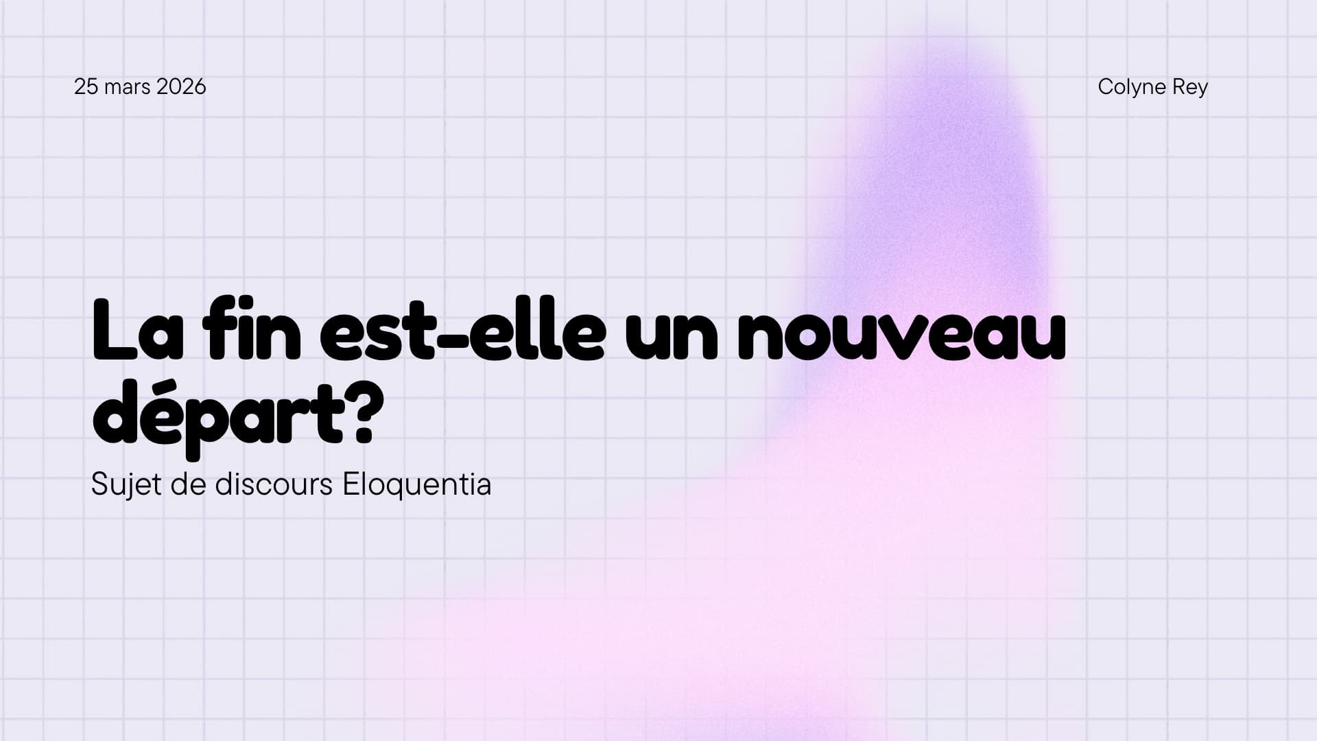 La fin est elle un nouveau départ?